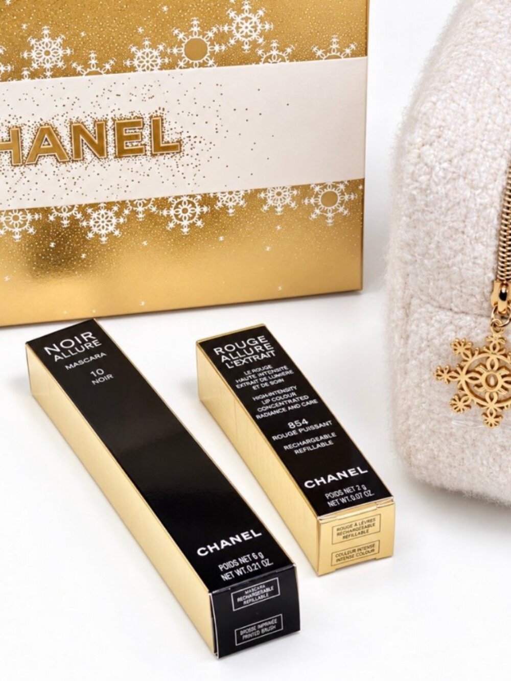 Chanel Ultimate Allure Holiday 2024 Gift Set 854 Lipstick Mascara Pouch NIB